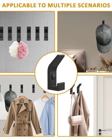 6PCS Heavy Duty Hook 22lbs Load Capacity Space Aluminum Towel Hook Clothes Coat Hook for Bathroom Kitchen Bedroom