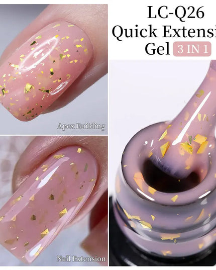 LILYCUTE 15ML Quick Extension Gel Nail Polish Nude Milk White Color Finger Prolong Acrylic Crystal Construction Hard Gel Varnish