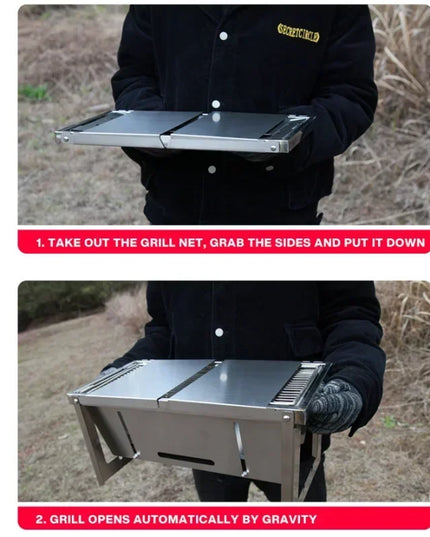 Stainless Steel Barbecue Stove Outdoor Charcoal Folding Barbecue Rack Household Small  Folding Carbon Barbecue Skewer Stove  bbq