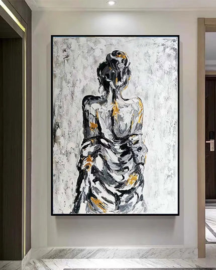 Nude Girl Painting Figurative Handmade Oil Painting Home Artwork Large Abstract Girl Hand Painted Painting On Canvas Wall Art