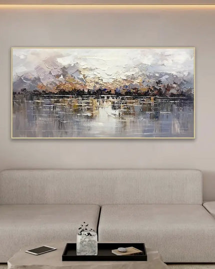 Gold Abstract Painting on Canvas Textured Wall Art Gold Foil Painting Boho Wall Decor Bright painting Large Modern Art Painting