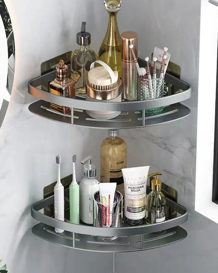 Bathroom Shelf Aluminum Alloy Shampoo Rack Makeup Storage Organizer Shower Shelf Bathroom Accessories No Drill Wall Corner Shelf