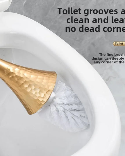 Luxury Gold Toilet Brush Set Replaceable Nylon Soft Bristle Brush Long Handle For WC Bathroom Accessories Cleaning Tools