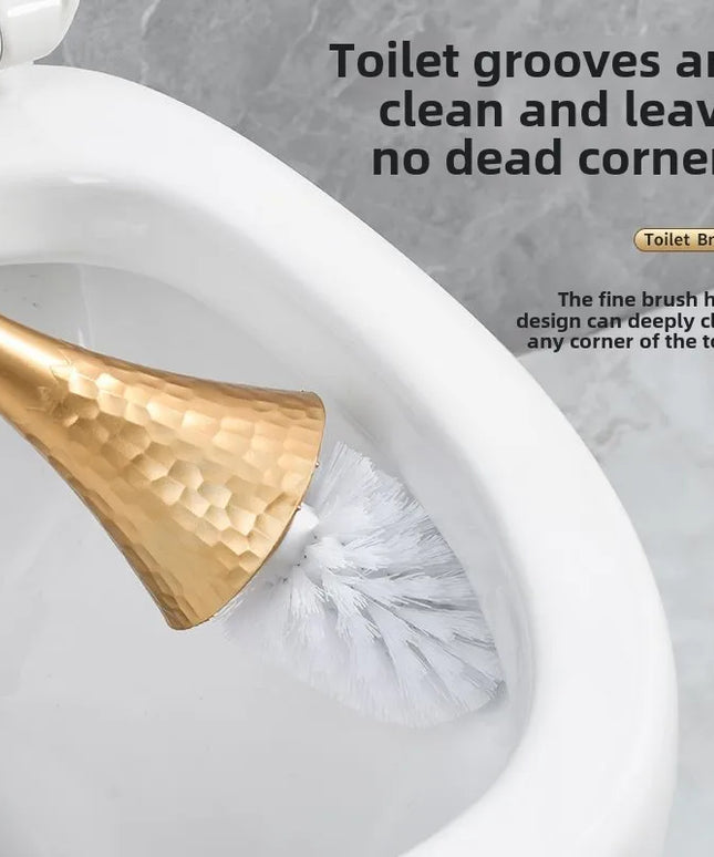 Luxury Gold Toilet Brush Set Replaceable Nylon Soft Bristle Brush Long Handle For WC Bathroom Accessories Cleaning Tools