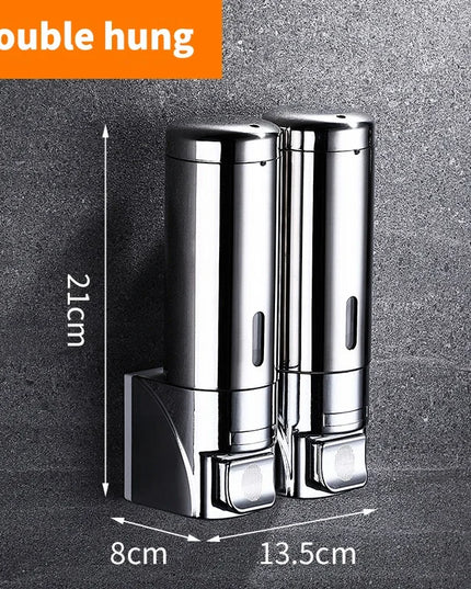 Stainless Steel Soap Dispenser Wall Mounted Bathroom Shampoo Shower Gel Dispenser Container Bottle Bathroom Kitchen Accessories