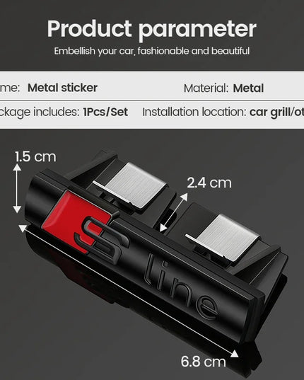 Car Goods Emblem Grill Front Hood Badge Grille For Audi Sline RS A3 A4 B8 8P 8V B6 A5 A6 C7 Q5 B9 B7 C6 A1 Q7 Q3 TT Auto sticker