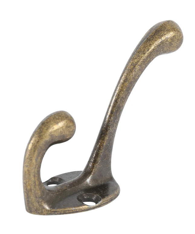 10/20Pcs Coat Hooks Wall Mounted Heavy Duty Dual Coat Rack Bronze Vintage Clothes Hanger With Screw for Door Coat Hooks Bathroom