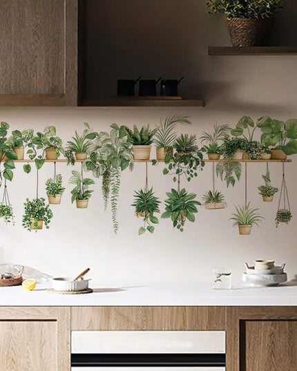 Multiple Flower Shelf Potted Furniture Wall Stickers Home Decor Accessories Living Room Bedroom Decoration Kids Room Wall Decals