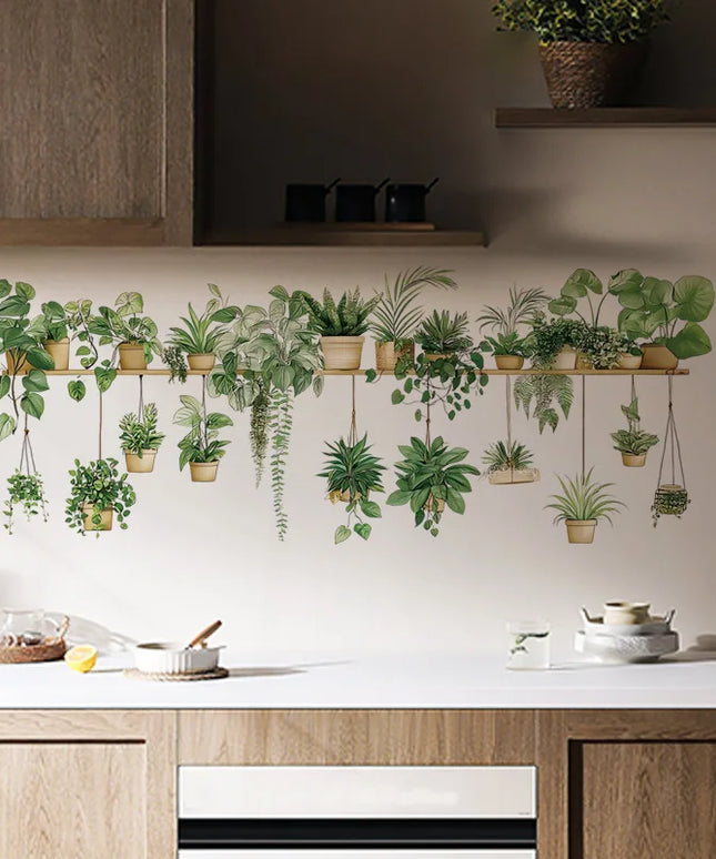 Multiple Flower Shelf Potted Furniture Wall Stickers Home Decor Accessories Living Room Bedroom Decoration Kids Room Wall Decals