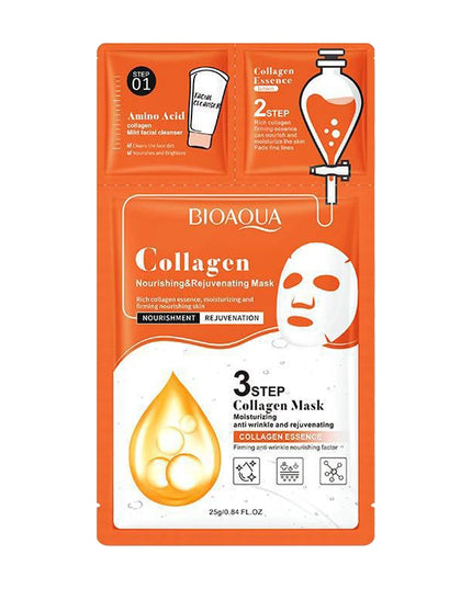 5pcs BIOAQUA Hyaluronic Acid Collagen Face Mask Sets Moisturizing Anti-aging Whitening Facial Masks Skin Care Products