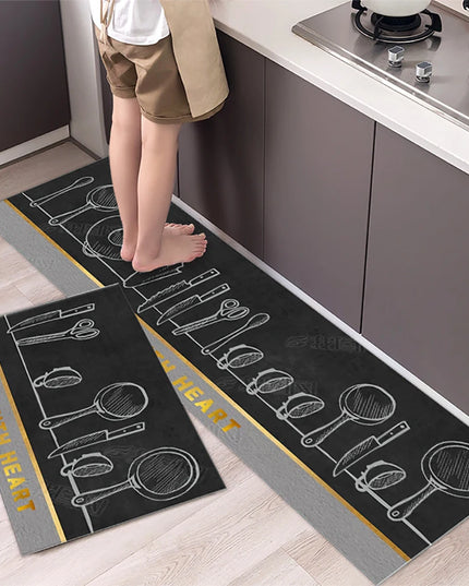 Non-slip Kitchen Mat Long Rugs Crystal Velvet Carpet for Living Room Absorbent Foot Mats Bedroom Doormat Alfombra Small Rugs