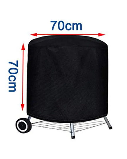 Round Black Outdoor Grill Cover Fire Pit Stove BBQ Covers Waterproof Heavy Duty Garden 210D Cloth Electric BBQ Protection Cover