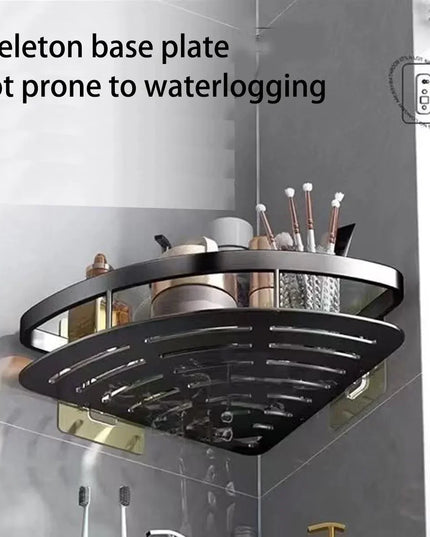 Bathroom Shelf Aluminum Alloy Shampoo Rack Makeup Storage Organizer Shower Shelf Bathroom Accessories No Drill Wall Corner Shelf