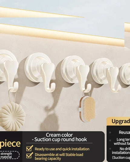 No Drill Suction Cup Hook With Strong Door Bathroom Kitchen Wall Mounted Row Hook Kitchen Hook Adhesive Hooks