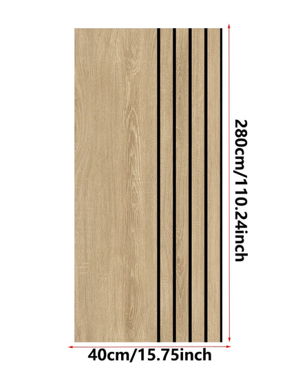 Thickened Roll 3D Stereo Grille Wood Veneer Wall Panel Self-Adhesive Wallpaper Decoration Living Room Background Wall Wall Sticker DIY Cutting