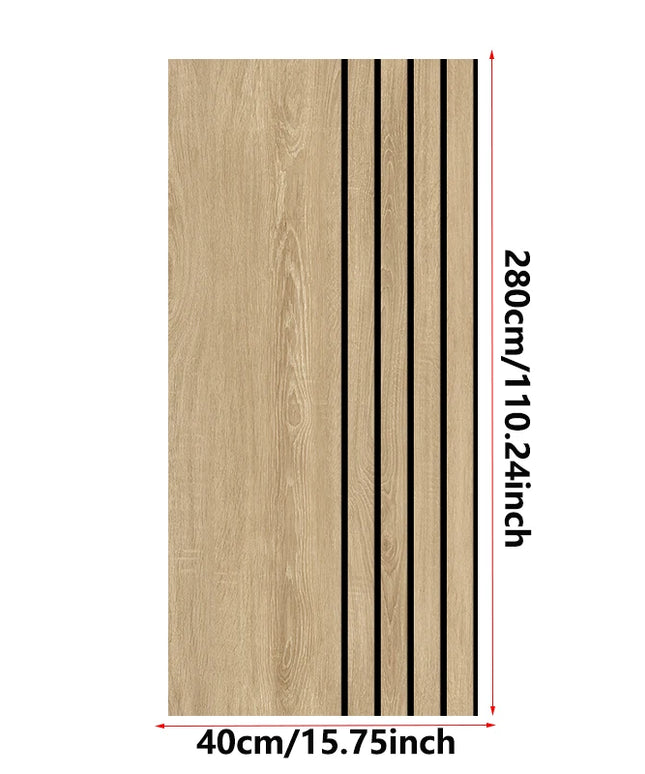 Thickened Roll 3D Stereo Grille Wood Veneer Wall Panel Self-Adhesive Wallpaper Decoration Living Room Background Wall Wall Sticker DIY Cutting