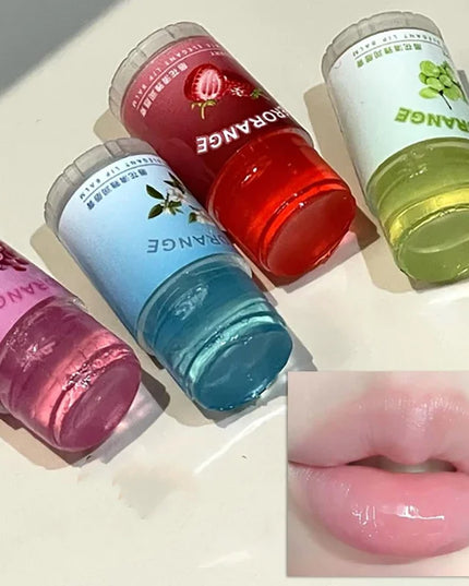 Peach Lychee Fruity Lip Balm Moisturizing Anti-Dry Anti Crack Clear Crystal Lip Balm Lip Care Mini Cute Jelly Lipstick Skin Care