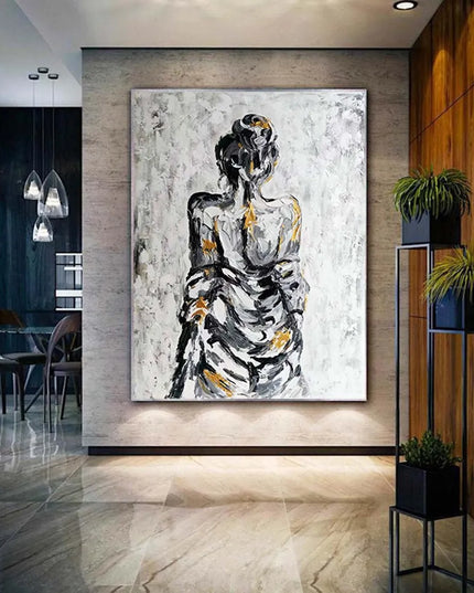 Nude Girl Painting Figurative Handmade Oil Painting Home Artwork Large Abstract Girl Hand Painted Painting On Canvas Wall Art