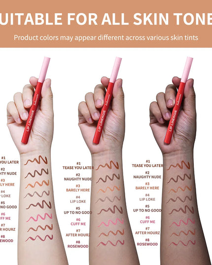 8 Colors Lip Lingerie Long Lasting Waterproof Lip Liner Stain Transfer Proof Smudge Resistant Color No Bleed Formula  Cosmetics