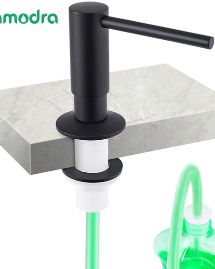 Samodra liquid Soap Dispenser With Extension Tube Kit Brass Pump Head For Kitchen Sink Bathroom accessories Black dispenser Soap