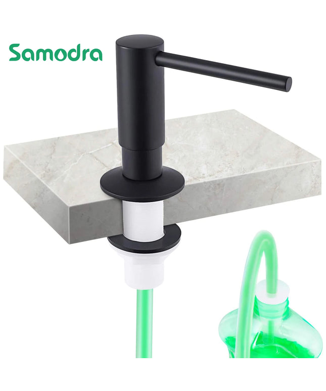 Samodra liquid Soap Dispenser With Extension Tube Kit Brass Pump Head For Kitchen Sink Bathroom accessories Black dispenser Soap