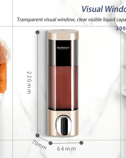 Wall Mounted Shampoo and Conditioner Dispenser, Shower Dispenser, 1 Chamber No Drill