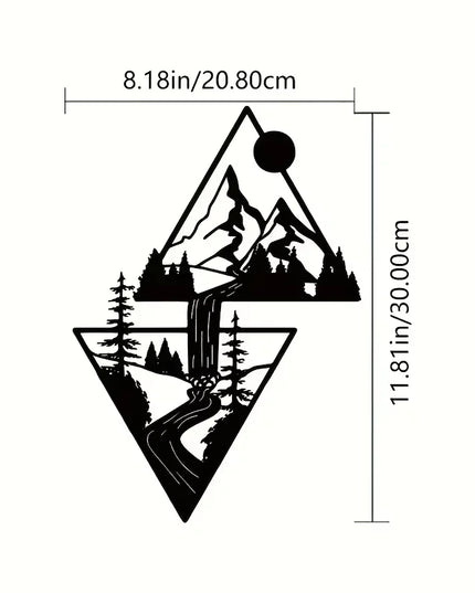 Mountain Wall Art, Mountain Waterfall Metal Wall Art Home Decor, Metal Wall Art, Home Decor Modern Art Wall Ornaments Artwork