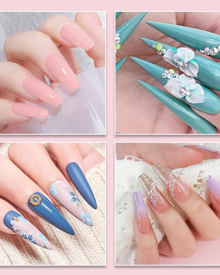 Nail Acrylic Powder and Liquid Monomer Nails Art Decoration For Manicure Set Kit Crystal Nail Glitter 3D Nail Tips Carving Tools