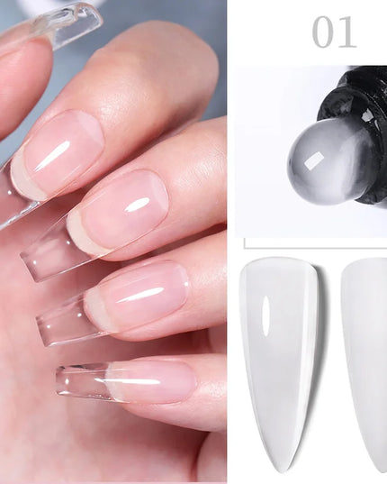 LILYCUTE 15ML Quick Extension Gel Nail Polish Nude Milk White Color Finger Prolong Acrylic Crystal Construction Hard Gel Varnish