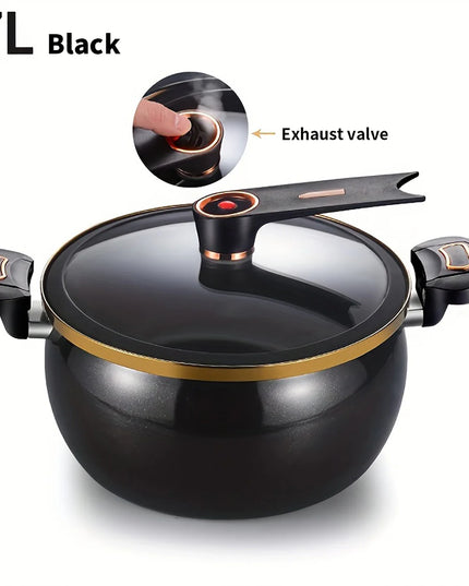 1 Piece Chubby Micro-Pressure Pot Household 7L Large Capacity 26cm Stew Pot Multi-Functional Non-Stick Pot Induction Cooker Gas Suitable