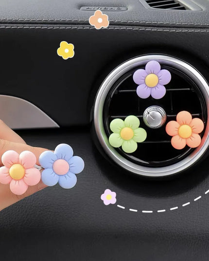 6/3/1PC Set Flower Car Outlet Vent Clip Small Daisy Air Conditioning Clip Car Interior Decoration Aromatherapy Perfume Clip Gift