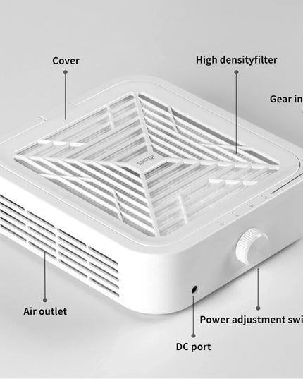 Turbine Brushless Nail Dust Remover Strong Suction 120W Nail Vacuum Cleaner for Manicure with Removable Filter Speed Adjustable