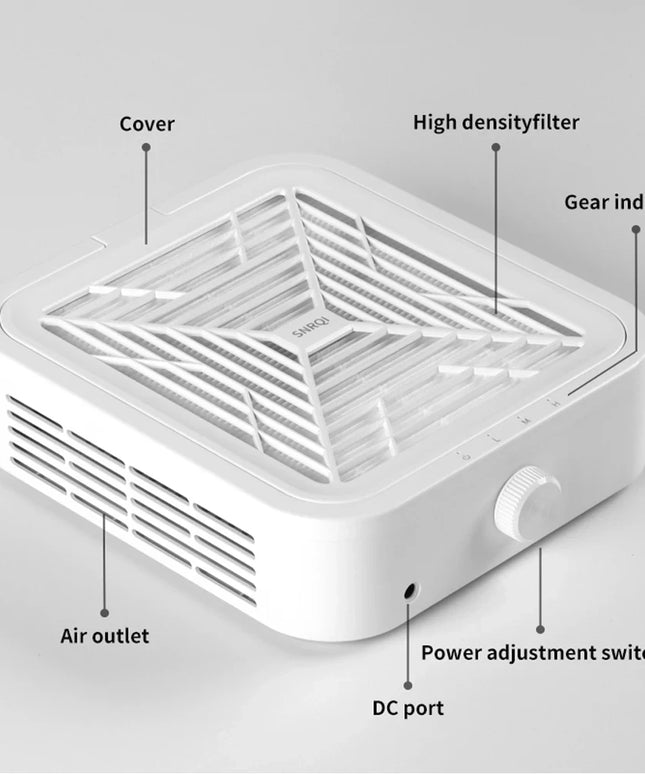 Turbine Brushless Nail Dust Remover Strong Suction 120W Nail Vacuum Cleaner for Manicure with Removable Filter Speed Adjustable