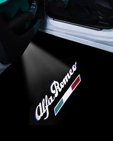 2Pcs Fashion LED Car Door Welcome Light Logo Projector for Alfa Romeo Spider Giulia Giulietta 147 156 159 Mito Stelvio GT Spider