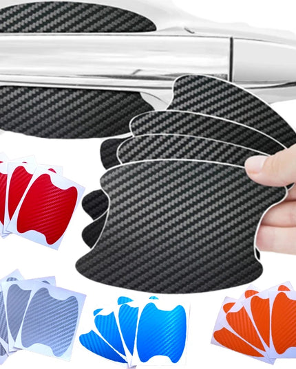 Car Stickers Anti Scratch Car Door Handle Carbon Fiber Protector  Automobiles Handle Protection Film Styling Exterior Accessorie