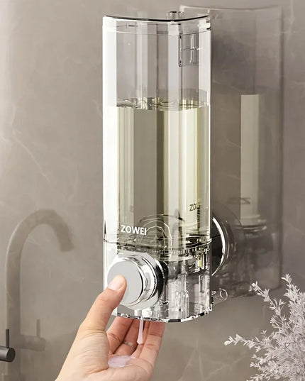 Wall-Mounted Soap Dispenser No-Drill Suction Cup Plastic Lead-Free Independent Installation Bathroom Accessories Battery-Free