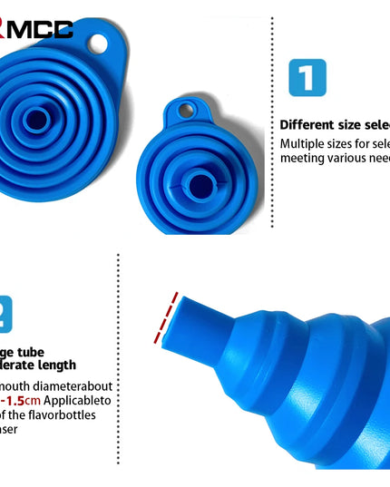 2Pcs Foldable Car Engine Funnel Silicone Liquid Funnel Washer Engine Oil Petrol Change Tools for Motorcycle Car Acesssories