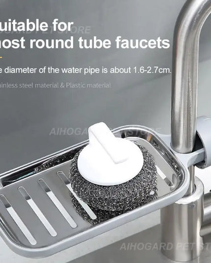 Stainless Steel Shelf Kitchen Faucet Rack Sink Rag Drain Basket Hanging Storage Rack Bathroom Accessories