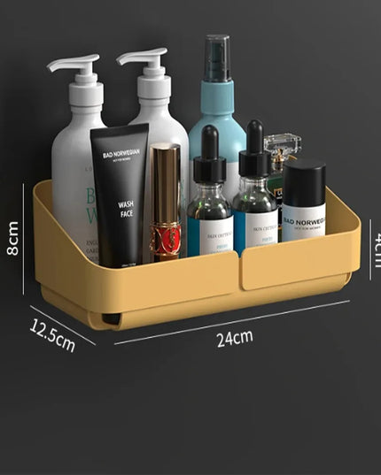 Bathroom  Kitchen Convenience Rack Shelf Makeup Storage Organizer Cosmetics Shampoo Rack Shower Shelf Wall Spice No Drilling