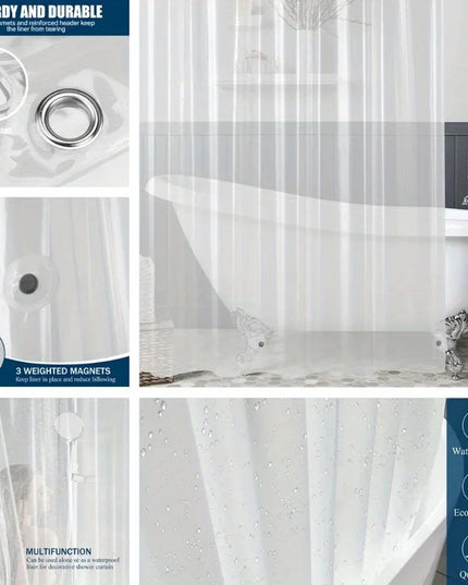 1PC PEVA Shower Curtain Waterproof Plastic Clear Bath Curtains Bathroom Curtains Home Decoration with Hooks