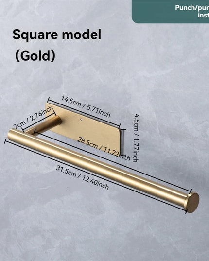 1pc Stainless SteelPaper Towel Holder for Kitchen, Adhesive Under Cabinet Paper Towel Roll Rack for Bathroom Towel