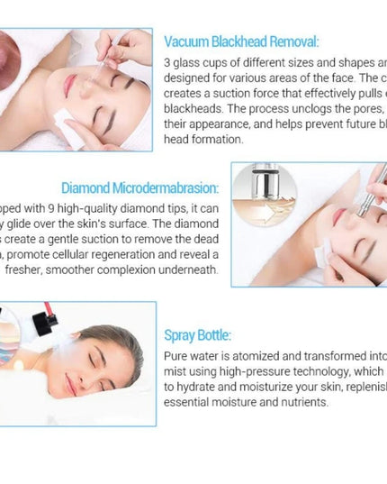 3 IN 1 Diamond Microdermabrasion hydra diamond Beauty Machine Water Spray Suction Blackhead Exfoliation Face Peeling Skin Tools