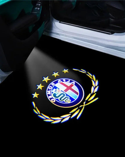 2Pcs Fashion LED Car Door Welcome Light Logo Projector for Alfa Romeo Spider Giulia Giulietta 147 156 159 Mito Stelvio GT Spider