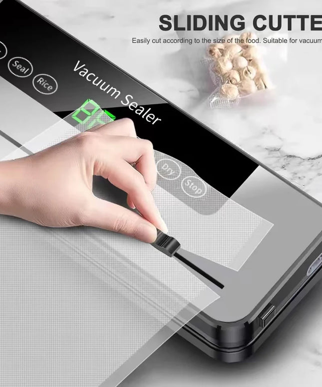 Electric Vacuum Sealer Food Storage Seal Touch Button Dry/Wet Built-in Cutter Kitchen Food Sealing Vacuum packaging machine