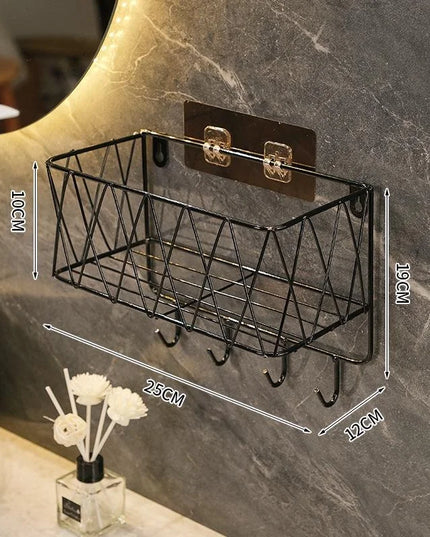 Shower Caddy Basket Shelf, Bathroom Shampoo Organizer Shelves, Kitchen Storage Rack, No Drilling Wall Mounted Shower Shelf