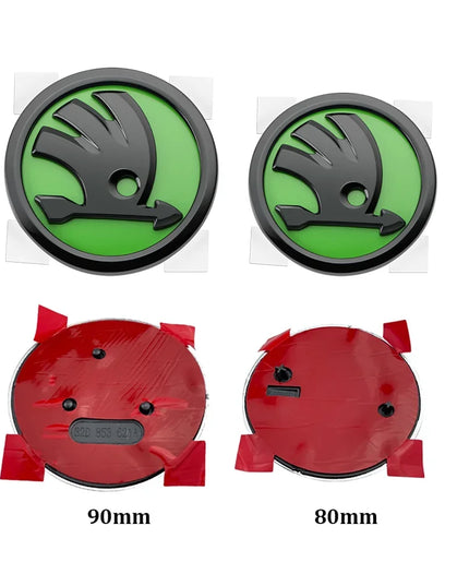 80mm 90mm ABS Emblem For Skoda Fabia 1 2 Octavia a7 RS Superb Rapid Yeti Karoq Vision Car Head Front Rear Boot Tailgate Sticker
