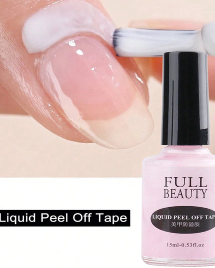15ml Peel Off Latex Antifreezing Nail Liquid Anti-overflow Glue Nail Edge Protection Fast Dry Nail Skin Care Tool With Tweezer