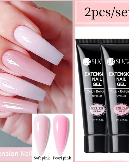 UR SUGAR 15ml Nail Extension Gel Soak Off UV LED Acrylic Crystal White Clear Nude Gel Nail Polish UV Construction Gel