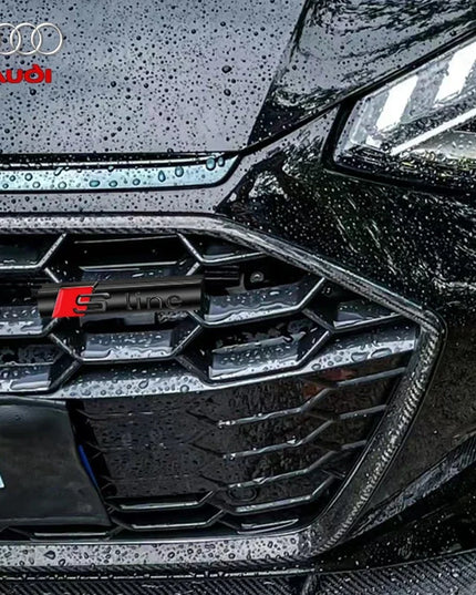 Car Goods Emblem Grill Front Hood Badge Grille For Audi Sline RS A3 A4 B8 8P 8V B6 A5 A6 C7 Q5 B9 B7 C6 A1 Q7 Q3 TT Auto sticker