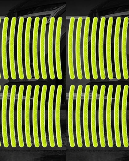 Car Wheel Hub Reflective Stripes Sticker Driving Safety Tire Decor Warning Sticker Warning Reflective Tape Car Accessories